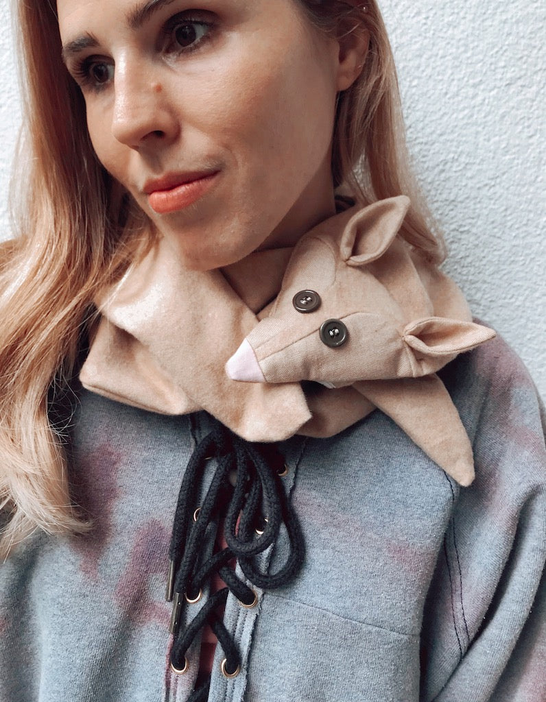 Handmade Animal Scarf – Desert Fox | Organic Cotton