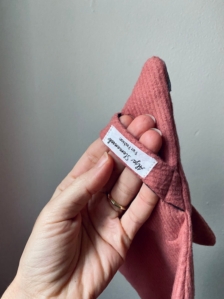 Dusty Pink Fox Scarf from Organic Cotton | Handmade