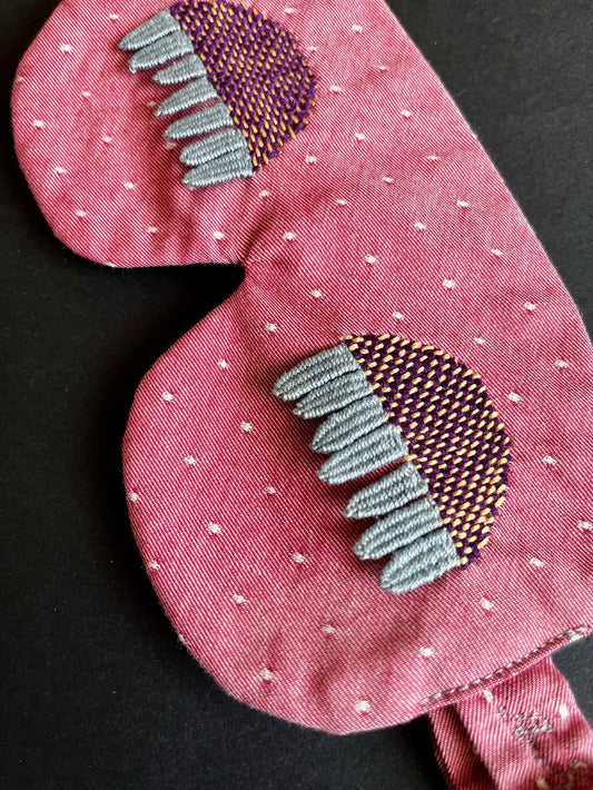 Handmade Sleep Mask – Hand-Embroidered Eyes