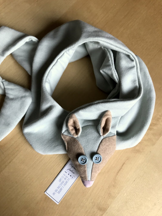 Organic Fox Scarf for Kids in Light Blue – Wooden Eyes
