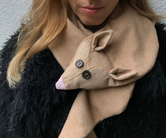 Handmade Animal Scarf – Desert Fox | Organic Cotton