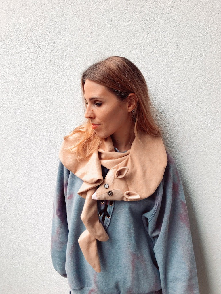 Handmade Animal Scarf – Desert Fox | Organic Cotton