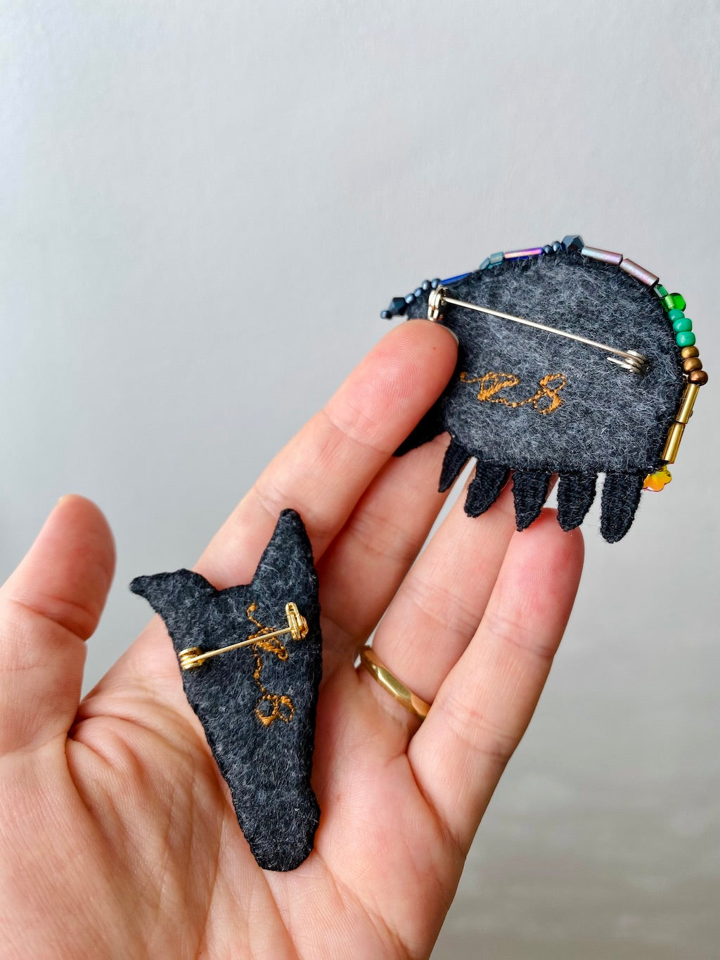 Handmade Embroidered Brooch – Rainbow Eye