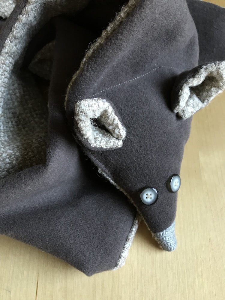 Fox Scarf in Mocca Brown – White Button Eyes