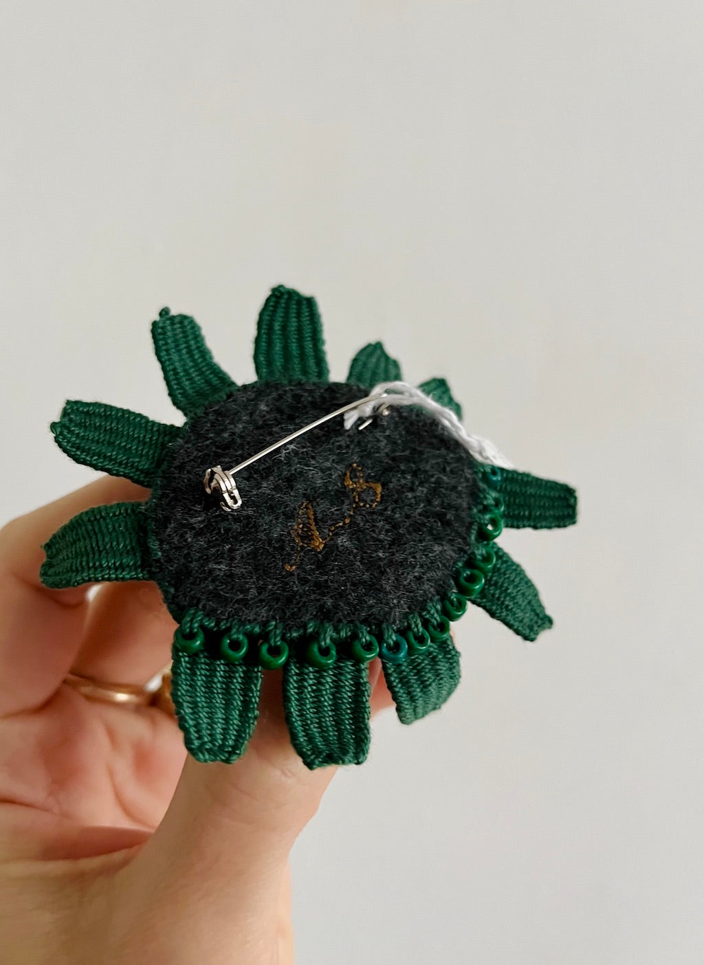 Handmade Embroidered Brooch – Eye with Croatian Sea Stone