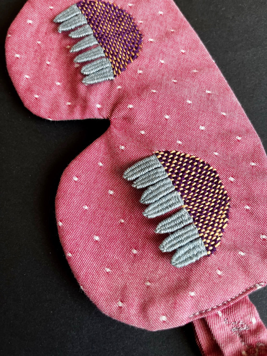 Handmade Sleep Mask – Hand-Embroidered Eyes