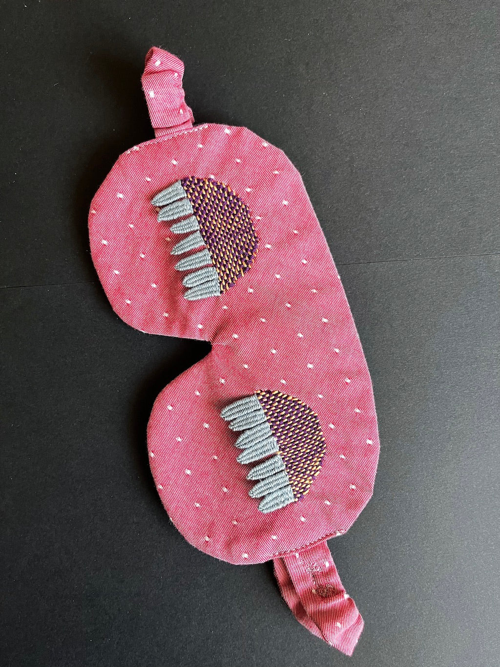 Handmade Sleep Mask – Hand-Embroidered Eyes