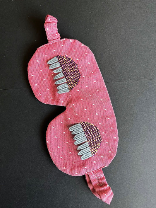 Handmade Sleep Mask – Hand-Embroidered Eyes