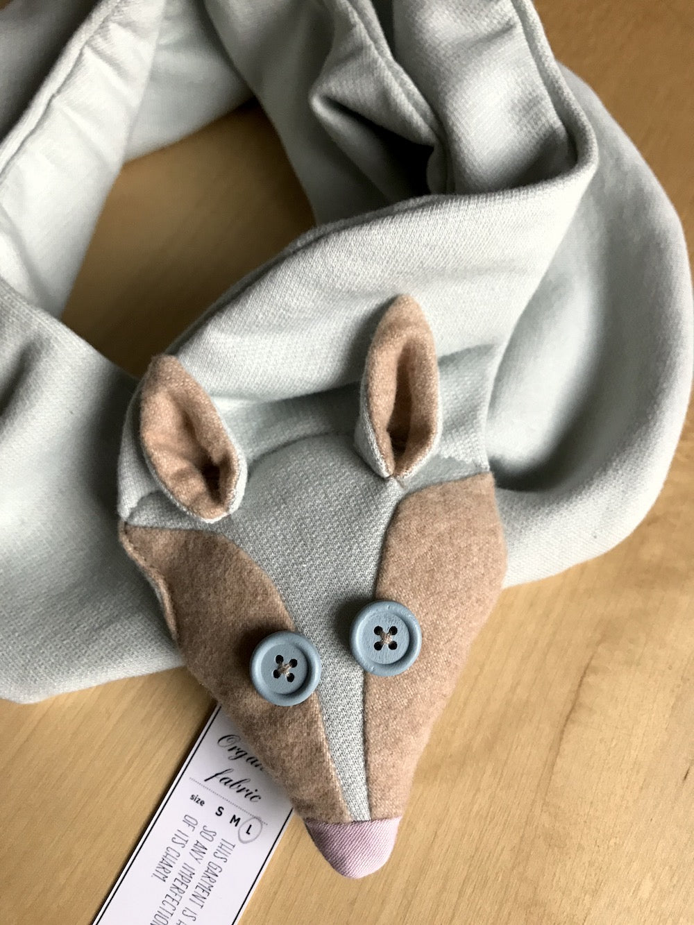 Organic Fox Scarf for Kids in Light Blue – Wooden Eyes