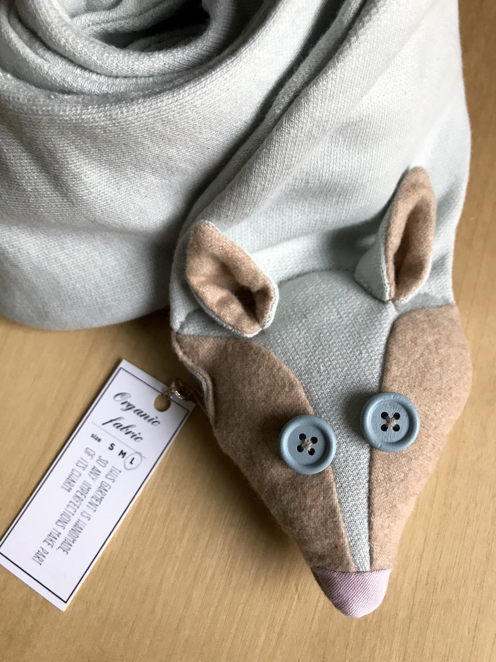 Organic Fox Scarf for Kids in Light Blue – Wooden Eyes