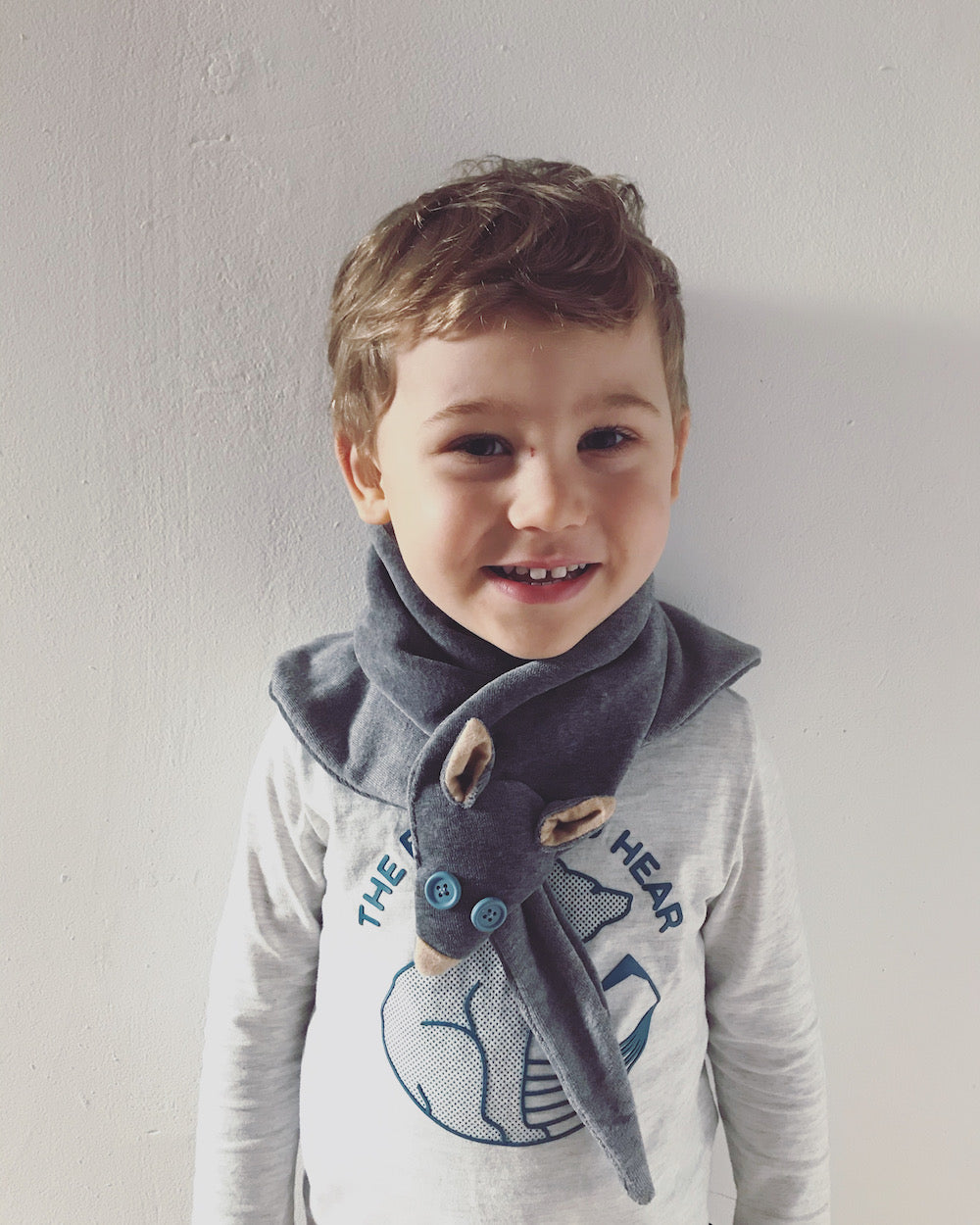 Organic Fox Scarf for Kids in Light Blue – Wooden Eyes