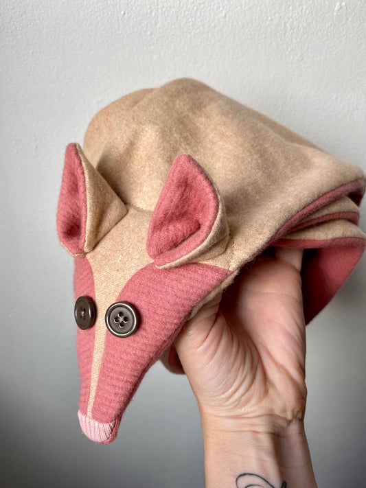 Handmade Pink Fox Scarf from Organic Cotton