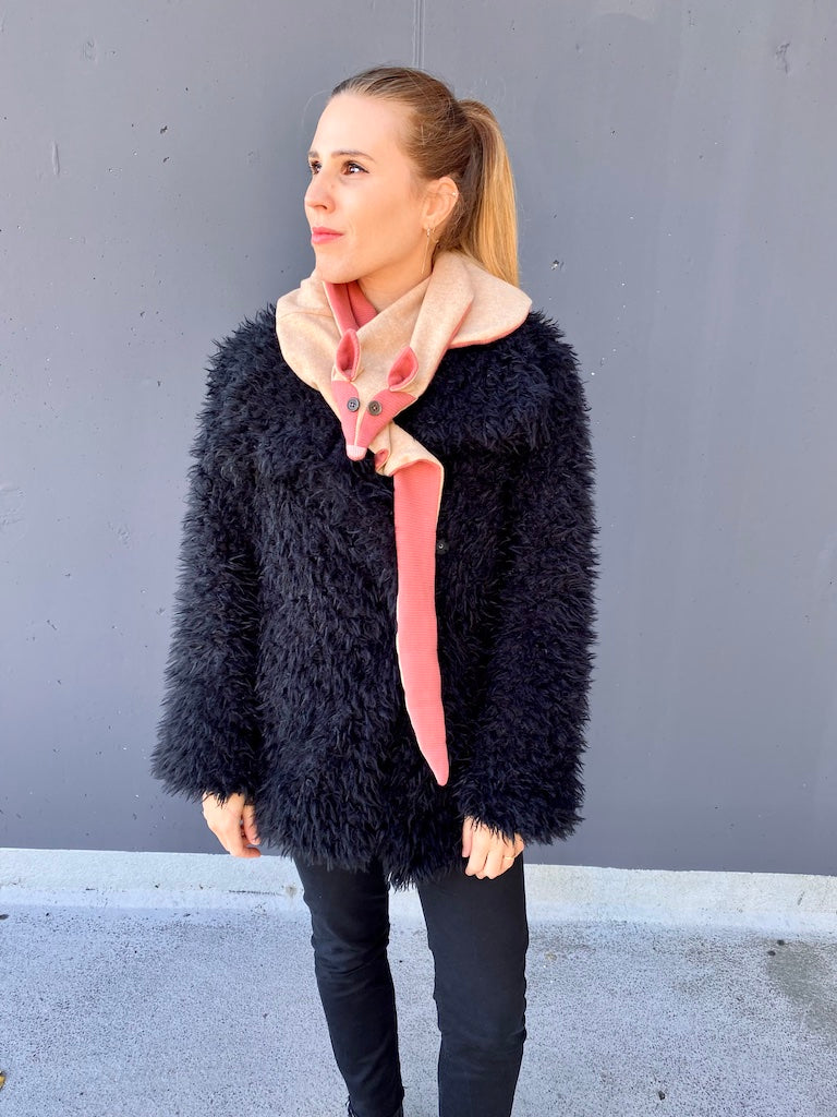 Handmade Pink Fox Scarf from Organic Cotton