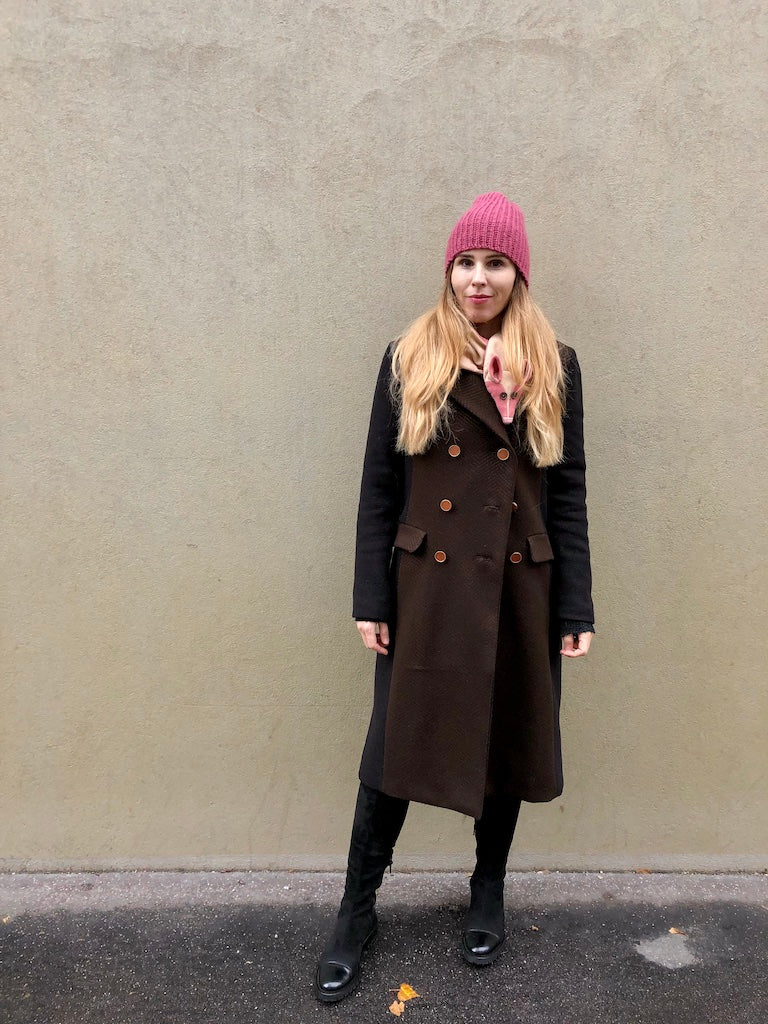 Handmade Pink Fox Scarf from Organic Cotton