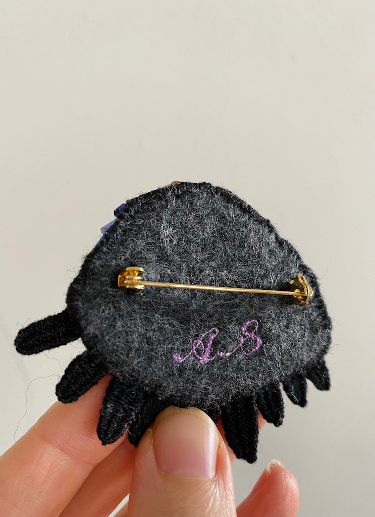 Handmade Embroidered Brooch – Rainbow Eye