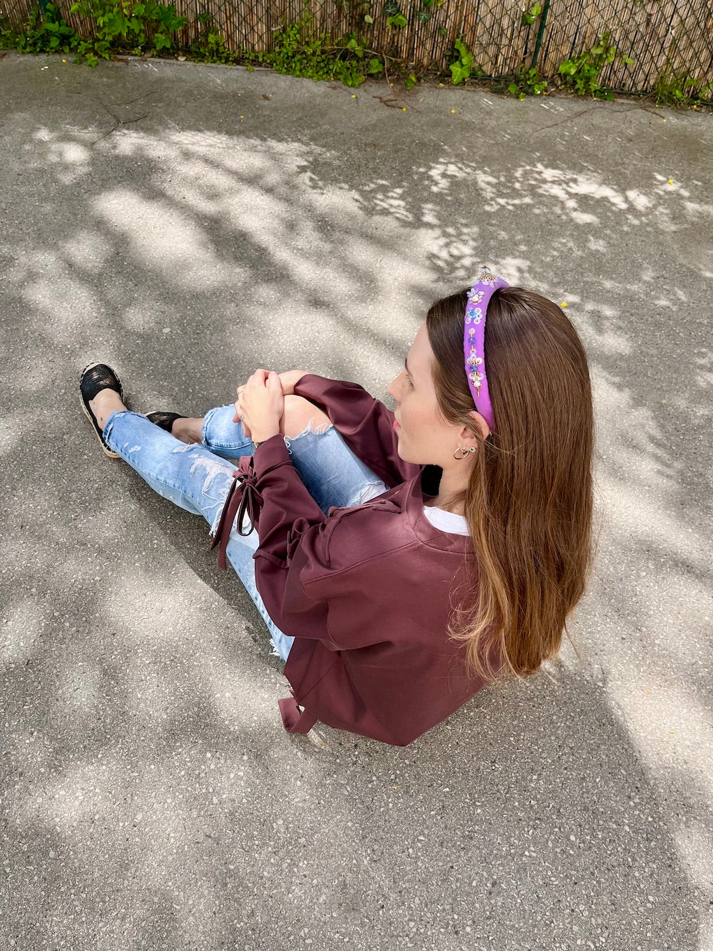Handmade Beaded Headband – Hot Pink with Crystals