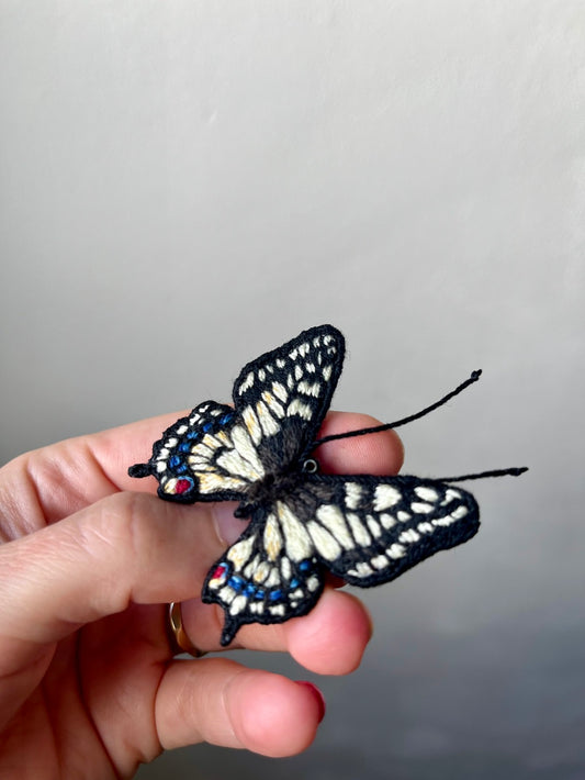Handmade Embroidered Brooch – Swallowtail Butterfly